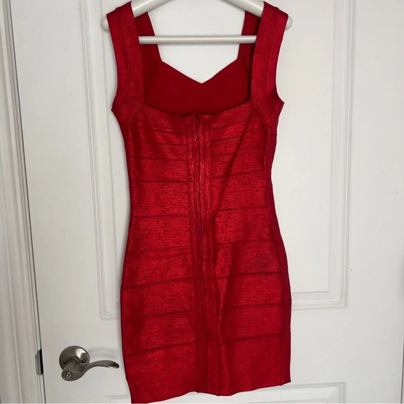 Herve Leger Red Mini Dress - Picture 5 of 10